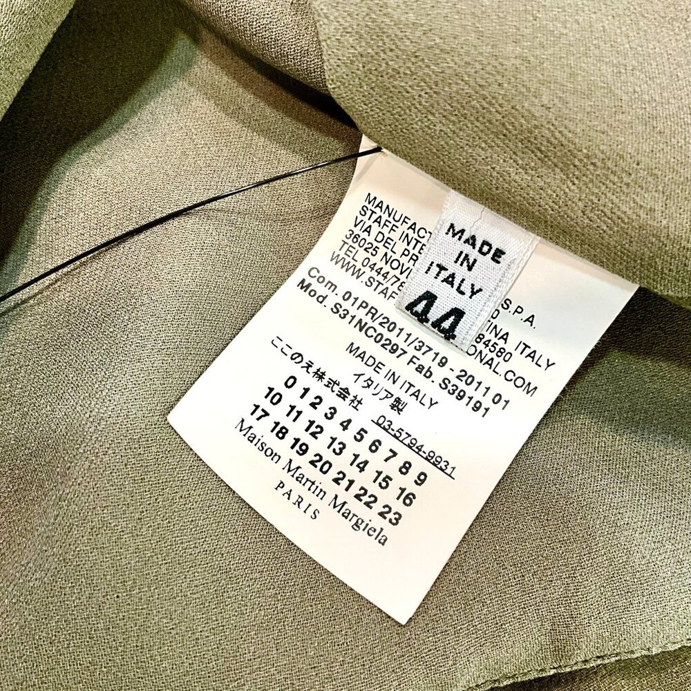 Maison Martin Margiela Silk Draped Asymmetric Top w/Long Train Sheer IT44 - Picture 8 of 12